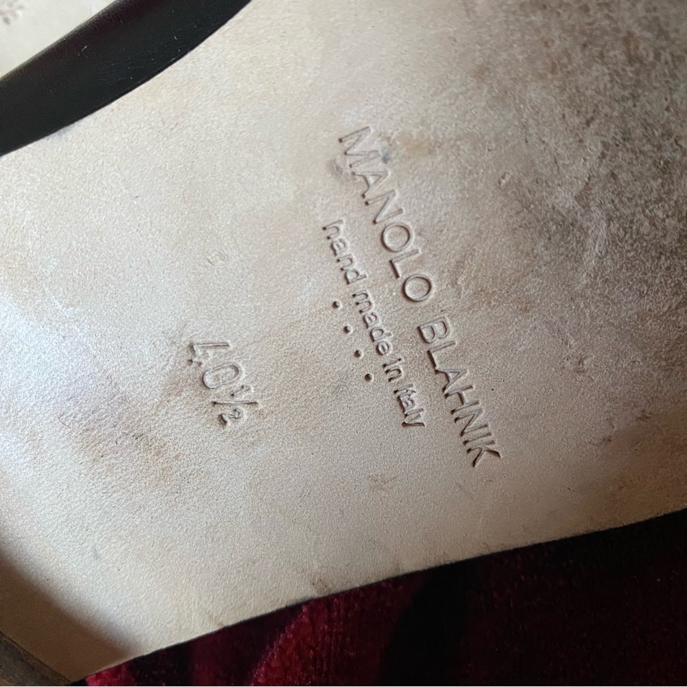 SOLD Vintage Manolo Blahnik - Black Leather Loafers - size 9.5 10 40.5 EU - Picture 10 of 13